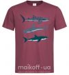 Чоловіча футболка Три акулы Бордовий фото