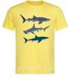 Чоловіча футболка Три акулы Лимонний фото