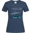Женская футболка Три акули Темно-синий фото