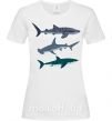 Жіноча футболка Три акулы Білий фото