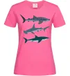 Женская футболка Три акули Ярко-розовый фото