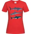 Женская футболка Три акули Красный фото