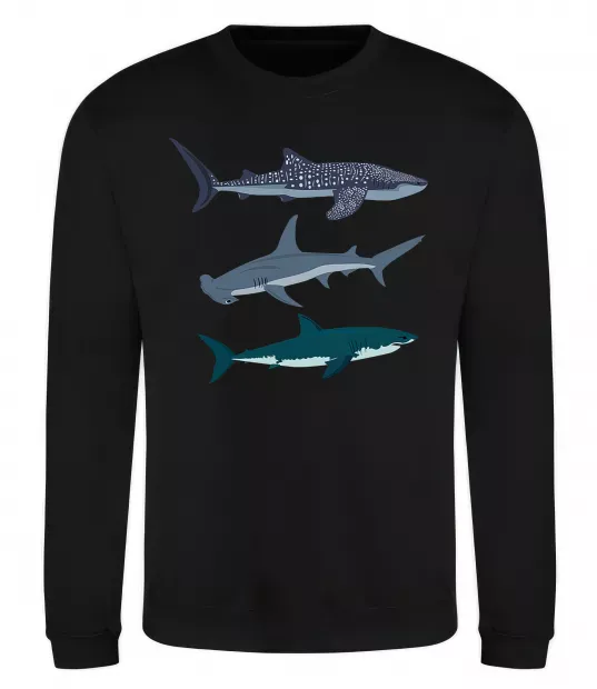 Світшот Три акули Чорний фото