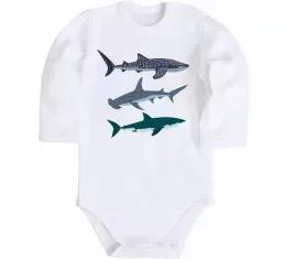 Дитячий бодік Shark is my spirit animal Білий фото Дитячий бодік Shark is my spirit animal Білий фото