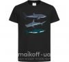 Детская футболка Три акулы Черный фото