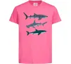 Дитяча футболка Три акули Яскраво-рожевий фото