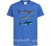 Детская футболка Три акулы Ярко-синий фото
