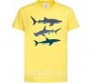 Детская футболка Три акулы Лимонный фото