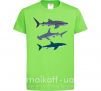 Детская футболка Три акулы Лаймовый фото
