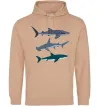 Чоловіча толстовка (худі) Три акули Пісочний фото