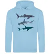 Чоловіча толстовка (худі) Три акули Блакитний фото