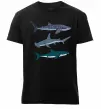 Чоловіча преміум футболка Три акули Чорний фото