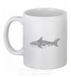 Чашка керамическая Узор акулы Белый фото