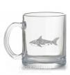 Чашка стеклянная Узор акулы Прозрачный фото