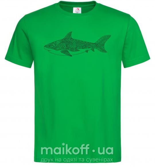 Мужская футболка Узор акулы Зеленый фото