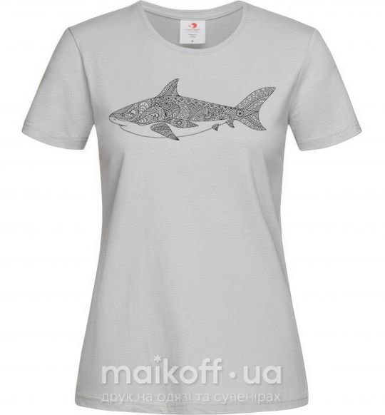 Жіноча футболка Узор акулы Сірий фото