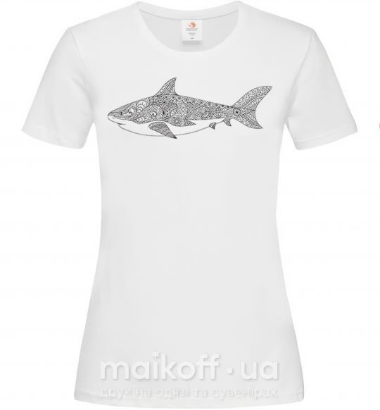 Женская футболка Узор акулы Белый фото