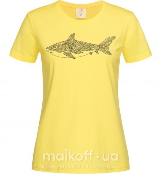 Жіноча футболка Узор акулы Лимонний фото