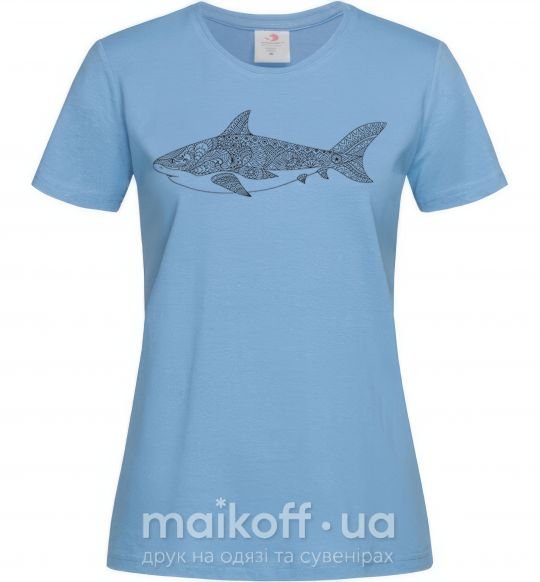 Жіноча футболка Узор акулы Блакитний фото