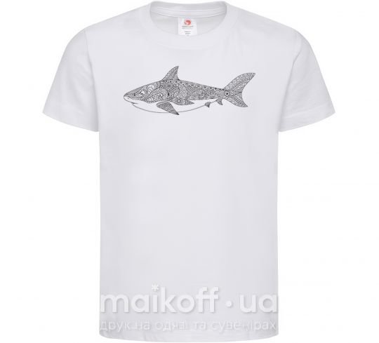 Детская футболка Узор акулы Белый фото