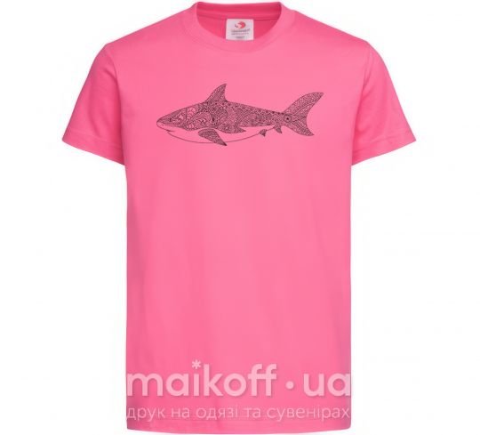 Дитяча футболка Узор акулы Яскраво-рожевий фото
