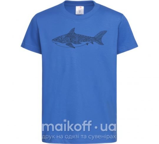 Детская футболка Узор акулы Ярко-синий фото