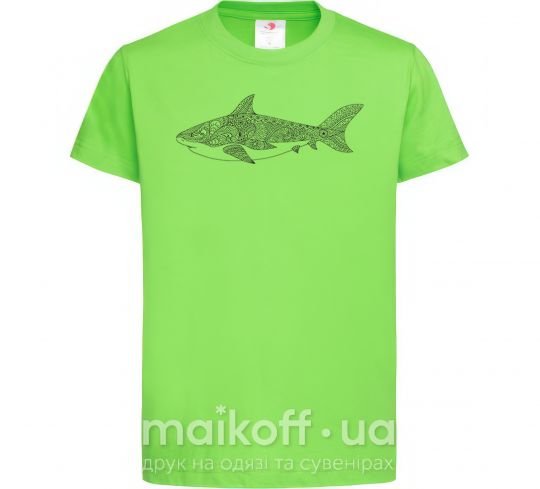 Детская футболка Узор акулы Лаймовый фото