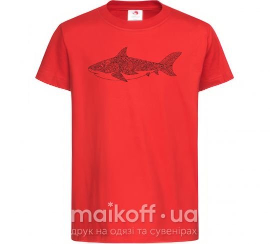Детская футболка Узор акулы Красный фото