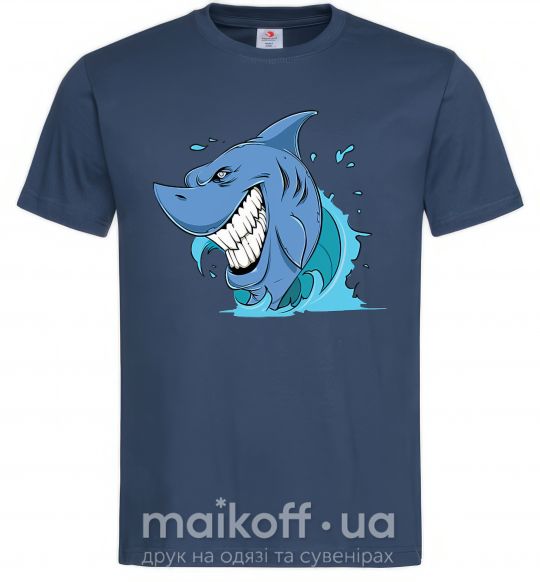 Чоловіча футболка Улыбка акулы Темно-синій фото