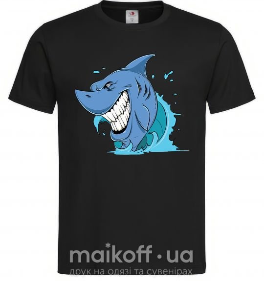 Мужская футболка Улыбка акулы Черный фото