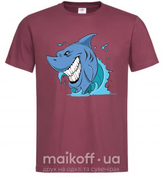 Мужская футболка Улыбка акулы Бордовый фото