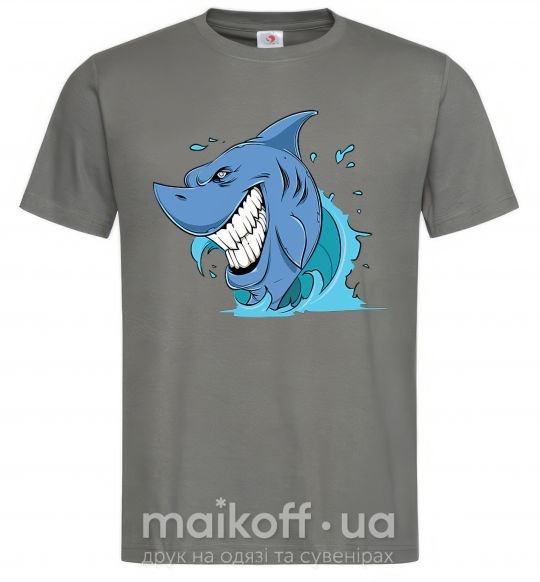 Чоловіча футболка Улыбка акулы Графіт фото
