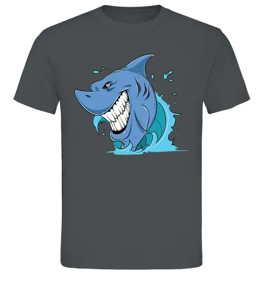 Чоловіча футболка Посмішка акули Графіт фото