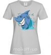 Жіноча футболка Улыбка акулы Сірий фото
