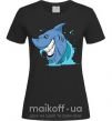 Женская футболка Улыбка акулы Черный фото