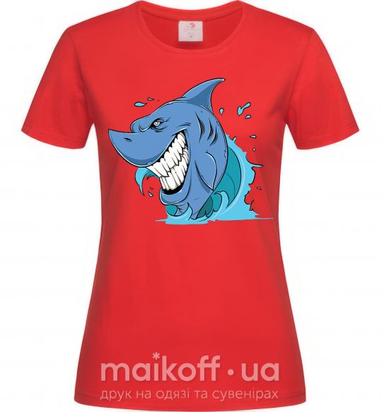 Жіноча футболка Улыбка акулы Червоний фото