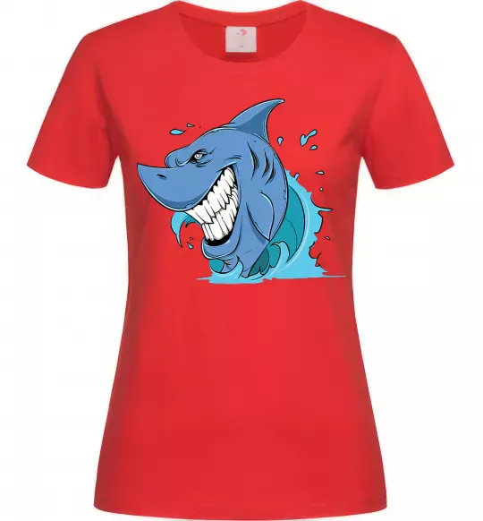 Жіноча футболка Посмішка акули Червоний фото