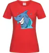 Жіноча футболка Посмішка акули Червоний Жіноча футболка Посмішка акули Червоний фото