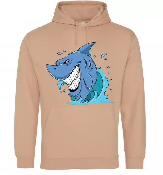 Чоловіча толстовка (худі) Посмішка акули Пісочний фото