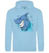 Жіноча толстовка (худі) Посмішка акули Блакитний фото