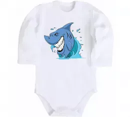 Дитячий бодік Shark is my spirit animal Білий фото Дитячий бодік Shark is my spirit animal Білий фото