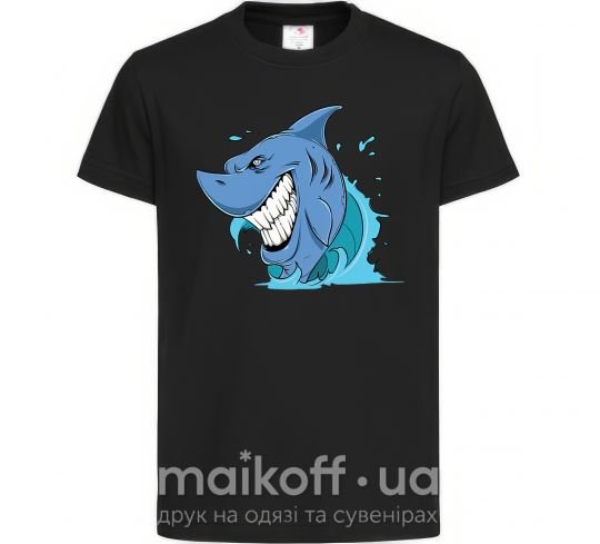 Детская футболка Улыбка акулы Черный фото