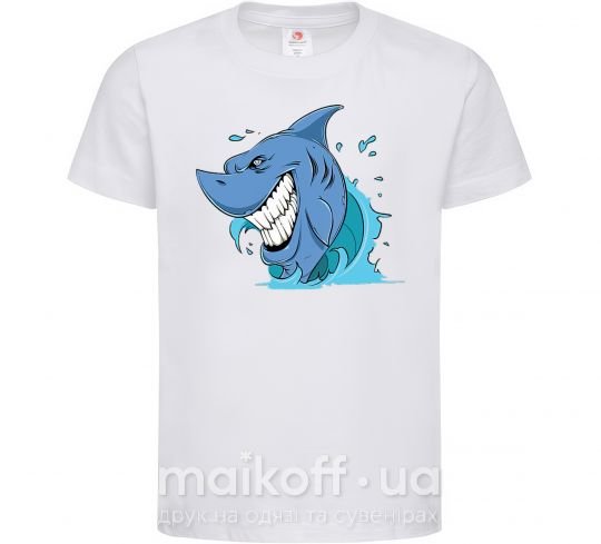 Детская футболка Улыбка акулы Белый фото
