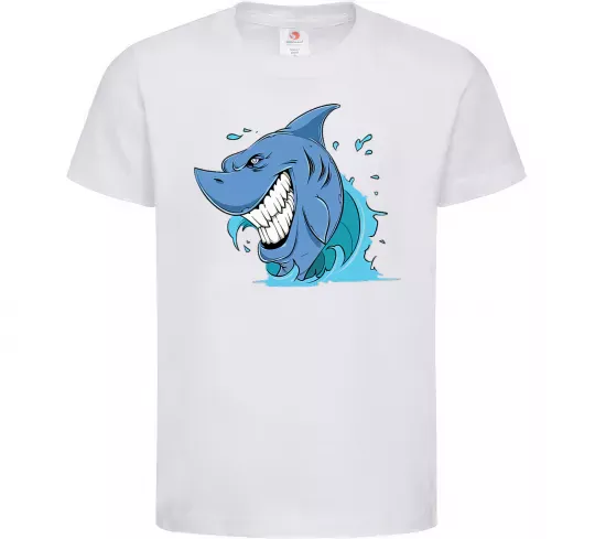 Дитяча футболка Посмішка акули Білий фото