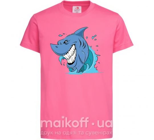 Детская футболка Улыбка акулы Ярко-розовый фото