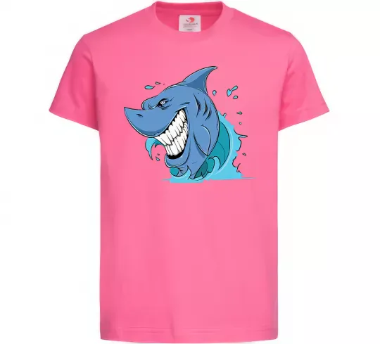 Дитяча футболка Посмішка акули Яскраво-рожевий фото