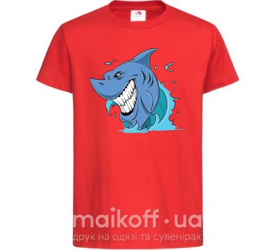 Детская футболка Улыбка акулы Красный фото