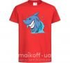 Детская футболка Улыбка акулы Красный фото