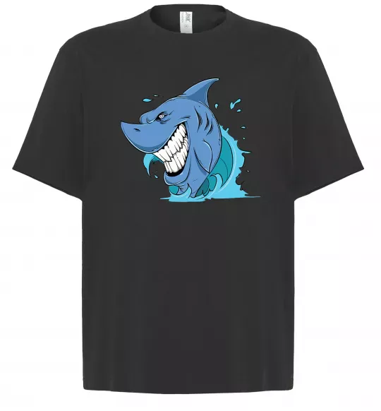 Футболка Оверсайз Посмішка акули Черный фото