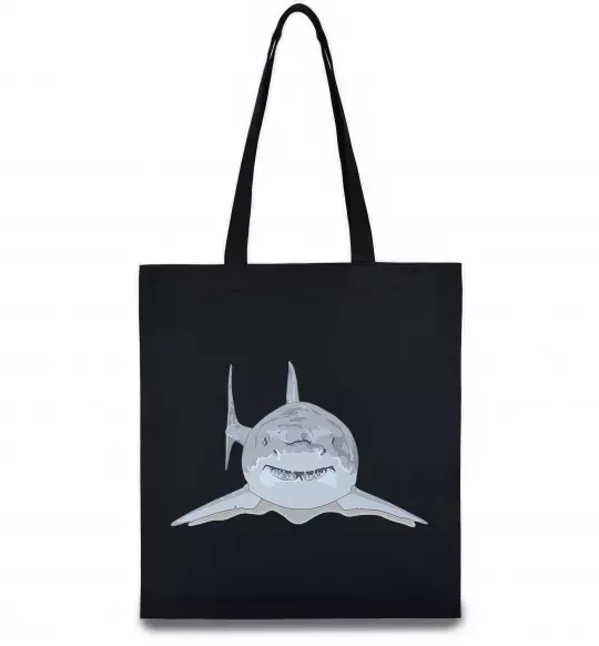 Эко-сумка Блакитно-cіра акула Черный фото